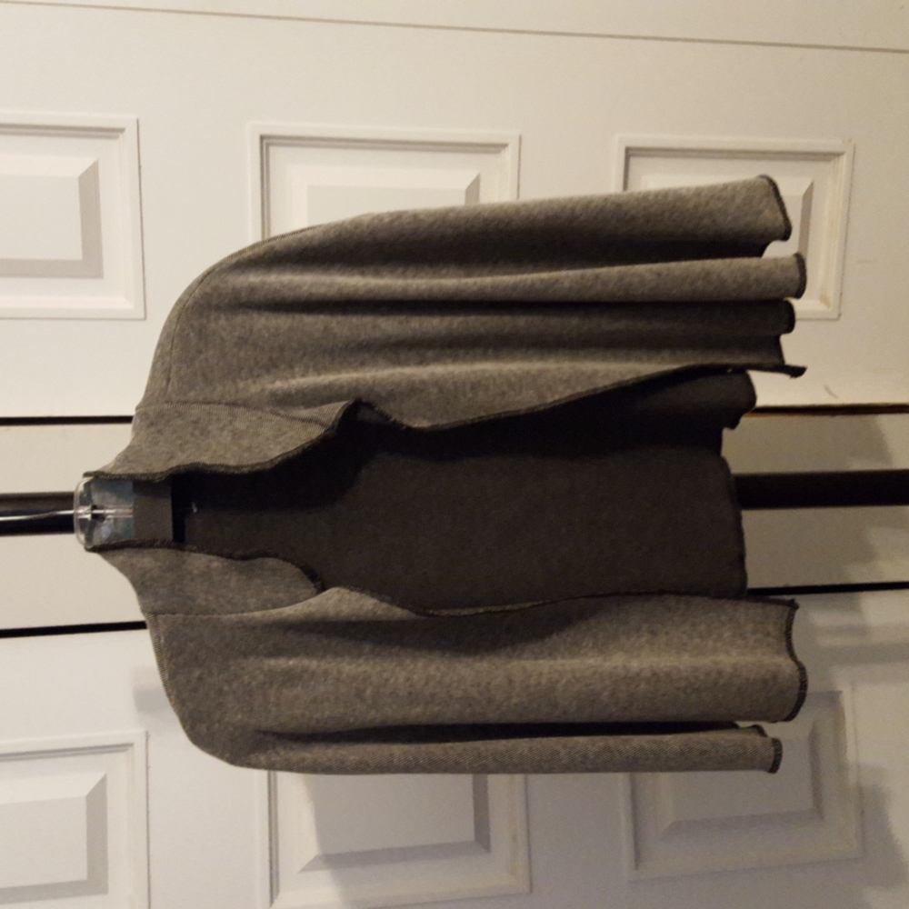 Black white striped fleece poncho